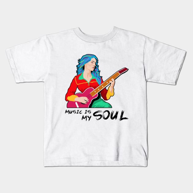 Music is My Soul Kids T-Shirt by Womens Art Store